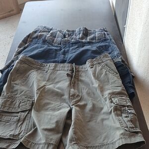 UNIONBAY‎ Cargo Shorts Green and Blue Versatile Style